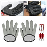 Maxbell Fishing Gloves Puncture Resistant Catch Fish Fish Landing Glove Fisherman Gray Aluminum Hook