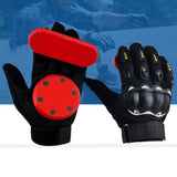 Maxbell Longboard Slide Gloves with Sliders Skate Gloves Sports for Skateboarding Red
