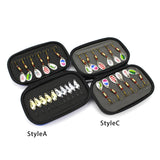 Maxbell 16 Pieces Portable Fishing Lures Spinners Spoon Baits Set Artificial Bait StyleA