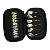 Maxbell 16 Pieces Portable Fishing Lures Spinners Spoon Baits Set Artificial Bait StyleA
