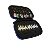 Maxbell 16 Pieces Portable Fishing Lures Spinners Spoon Baits Set Artificial Bait StyleA