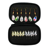 Maxbell 16 Pieces Portable Fishing Lures Spinners Spoon Baits Set Artificial Bait StyleA