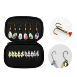 Maxbell 16 Pieces Portable Fishing Lures Spinners Spoon Baits Set Artificial Bait StyleA
