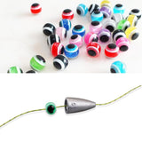 Maxbell 100x 4/5/6/8mm Fish Eye Fishing Beads Mixed Color DIY Kit Fishing Line Beads