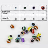 Maxbell 100x 4/5/6/8mm Fish Eye Fishing Beads Mixed Color DIY Kit Fishing Line Beads