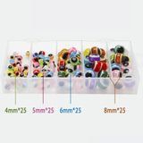 Maxbell 100x 4/5/6/8mm Fish Eye Fishing Beads Mixed Color DIY Kit Fishing Line Beads