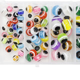 Maxbell 100x 4/5/6/8mm Fish Eye Fishing Beads Mixed Color DIY Kit Fishing Line Beads