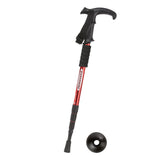 Maxbell Aluminum Telescopic Elderly Walking Cane Anti Rust Anti Slip Rubber Handle Red