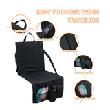 Maxbell Foldable Stadium Chair Camping Seat Cushion Outdoor Lightweight Travel Black