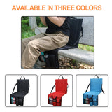 Maxbell Foldable Stadium Chair Camping Seat Cushion Outdoor Lightweight Travel Black