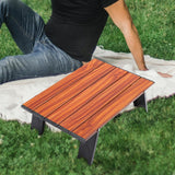 Maxbell Folding Foldable Camping Table Compact Camp Table for Climbing Garden BBQ Brown