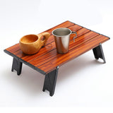 Maxbell Folding Foldable Camping Table Compact Camp Table for Climbing Garden BBQ Brown