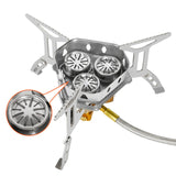 Maxbell Camping Gas Stove Split Burner Survival Kit Cookware for Hiking BBQ Outdoor