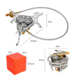 Maxbell Camping Gas Stove Split Burner Survival Kit Cookware for Hiking BBQ Outdoor