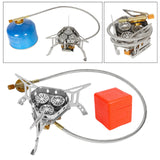Maxbell Camping Gas Stove Split Burner Survival Kit Cookware for Hiking BBQ Outdoor