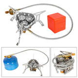 Maxbell Camping Gas Stove Split Burner Survival Kit Cookware for Hiking BBQ Outdoor