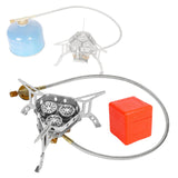 Maxbell Camping Gas Stove Split Burner Survival Kit Cookware for Hiking BBQ Outdoor