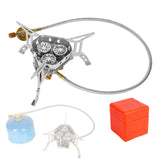 Maxbell Camping Gas Stove Split Burner Survival Kit Cookware for Hiking BBQ Outdoor