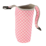 Maxbell Insulated Neoprene Water Bottle Carrier Bag Carrying Bag Holder Cover Pouch Pink Plaid