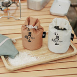 Maxbell Hiking Food Grain Rice Bag 680ml Durable Pouch Drawstring Closure Portable Yellow