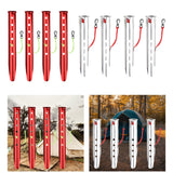 Maxbell 4Pcs Aluminum Alloy Tent Pegs Peg Snow Camping Stakes Rain Tarps Hiking Red