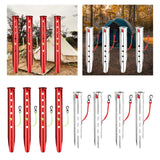 Maxbell 4Pcs Aluminum Alloy Tent Pegs Peg Snow Camping Stakes Rain Tarps Hiking Red