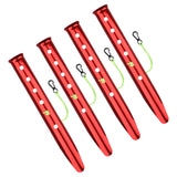 Maxbell 4Pcs Aluminum Alloy Tent Pegs Peg Snow Camping Stakes Rain Tarps Hiking Red