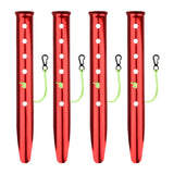Maxbell 4Pcs Aluminum Alloy Tent Pegs Peg Snow Camping Stakes Rain Tarps Hiking Red