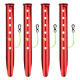 Maxbell 4Pcs Aluminum Alloy Tent Pegs Peg Snow Camping Stakes Rain Tarps Hiking Red