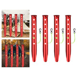 Maxbell 4Pcs Aluminum Alloy Tent Pegs Peg Snow Camping Stakes Rain Tarps Hiking Red
