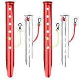 Maxbell 4Pcs Aluminum Alloy Tent Pegs Peg Snow Camping Stakes Rain Tarps Hiking Silver