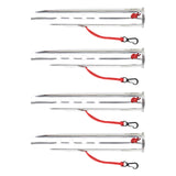 Maxbell 4Pcs Aluminum Alloy Tent Pegs Peg Snow Camping Stakes Rain Tarps Hiking Silver