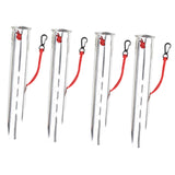 Maxbell 4Pcs Aluminum Alloy Tent Pegs Peg Snow Camping Stakes Rain Tarps Hiking Silver