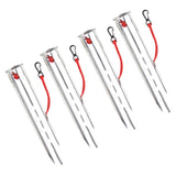 Maxbell 4Pcs Aluminum Alloy Tent Pegs Peg Snow Camping Stakes Rain Tarps Hiking Silver