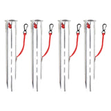 Maxbell 4Pcs Aluminum Alloy Tent Pegs Peg Snow Camping Stakes Rain Tarps Hiking Silver