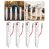 Maxbell 4Pcs Aluminum Alloy Tent Pegs Peg Snow Camping Stakes Rain Tarps Hiking Silver