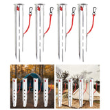 Maxbell 4Pcs Aluminum Alloy Tent Pegs Peg Snow Camping Stakes Rain Tarps Hiking Silver