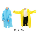 Maxbell Portable Rain Poncho Long Sleeves EVA Jacket Waterproof Boy Girl Unisex M Yellow