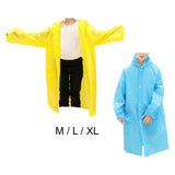 Maxbell Portable Rain Poncho Long Sleeves EVA Jacket Waterproof Boy Girl Unisex M Yellow