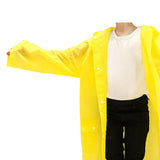 Maxbell Portable Rain Poncho Long Sleeves EVA Jacket Waterproof Boy Girl Unisex L Yellow