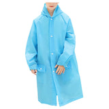 Maxbell Portable Rain Poncho Long Sleeves EVA Jacket Waterproof Boy Girl Unisex M Blue