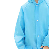 Maxbell Portable Rain Poncho Long Sleeves EVA Jacket Waterproof Boy Girl Unisex M Blue