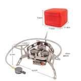 Maxbell Camping Gas Stove Folding 3 Furnaces Heads Cooking Tool Picnic Outdoor
