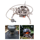 Maxbell Camping Gas Stove Folding 3 Furnaces Heads Cooking Tool Picnic Outdoor