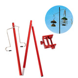 Maxbell Lamp Bracket with Stake 2 Hooks Detachable Easy to Install for Outside Red