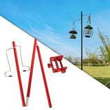 Maxbell Lamp Bracket with Stake 2 Hooks Detachable Easy to Install for Outside Red