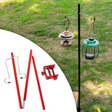 Maxbell Lamp Bracket with Stake 2 Hooks Detachable Easy to Install for Outside Red