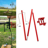 Maxbell Lamp Bracket with Stake 2 Hooks Detachable Easy to Install for Outside Red