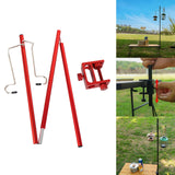 Maxbell Lamp Bracket with Stake 2 Hooks Detachable Easy to Install for Outside Red