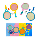 Maxbell 4Pcs Kids Tennis Racket Set with Tennis Ball Sponge Handle Badminton Racquet Blue Yellow